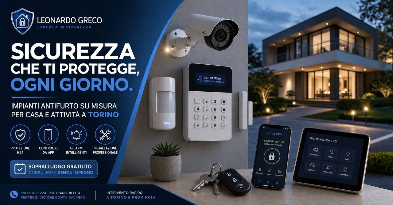 Leonardo Greco - Tecnico esperto in sicurezza per casa e attività a Torino